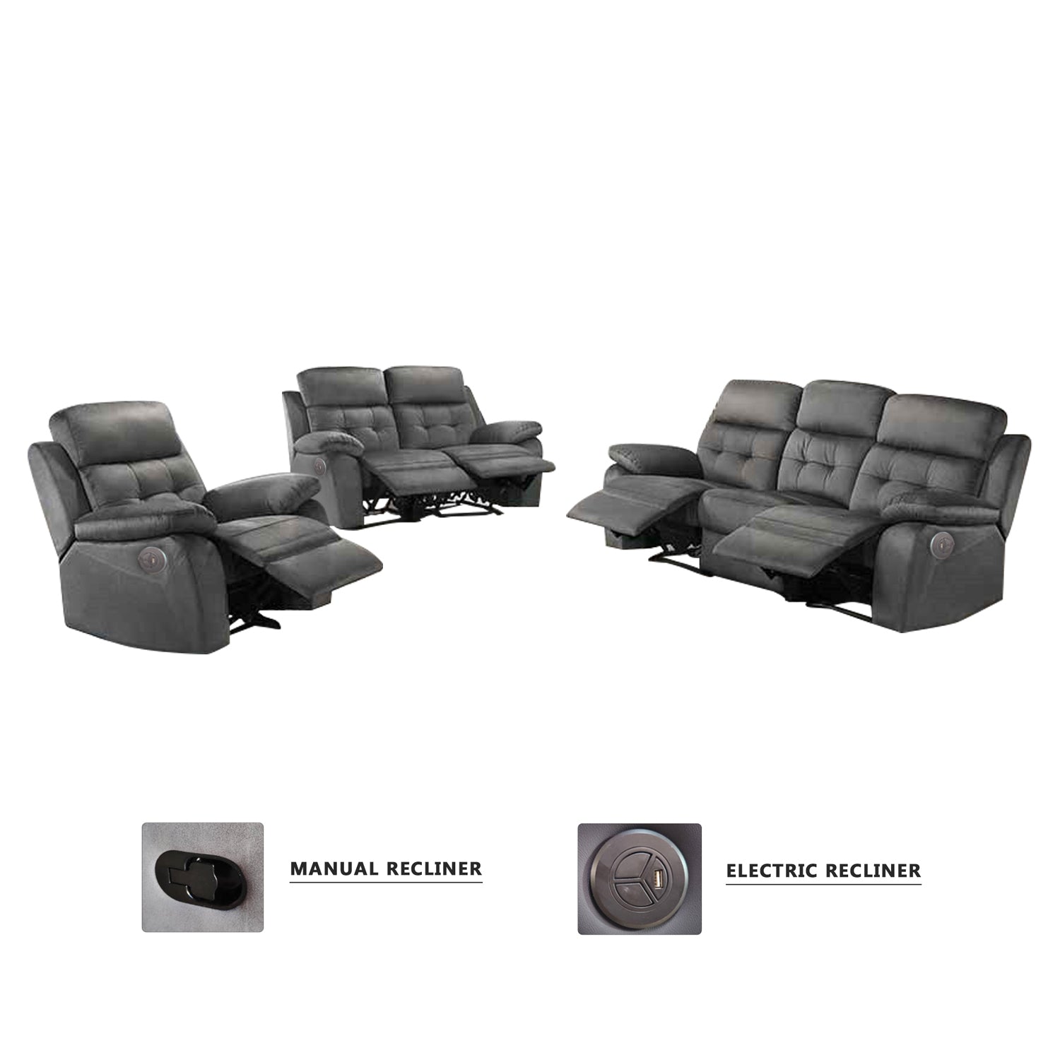 Itzel 1/2/3-Seater PetFriendly Scratch-Resistant Sofa All Seat Manual/Electric Recliner