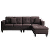 Janra Reversible Sofa in Dark Brown Faux Leather w/ Cup Holder