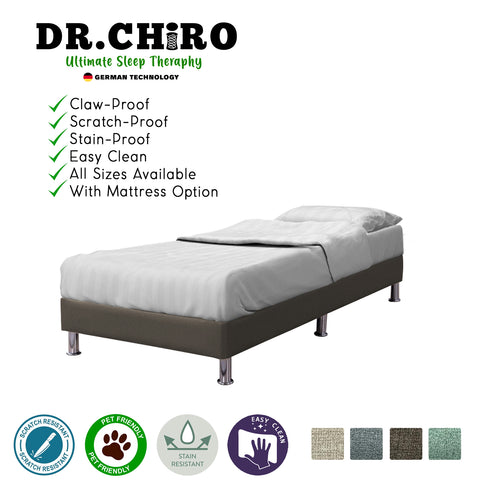 Image of Dr.Chiro Divan Bed Frame Pet Friendly Scratch-proof Fabric With Mattress Add-On Options