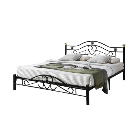 Image of Leemi King Size Metal Bed Frame in Black Colour with Mattress Option