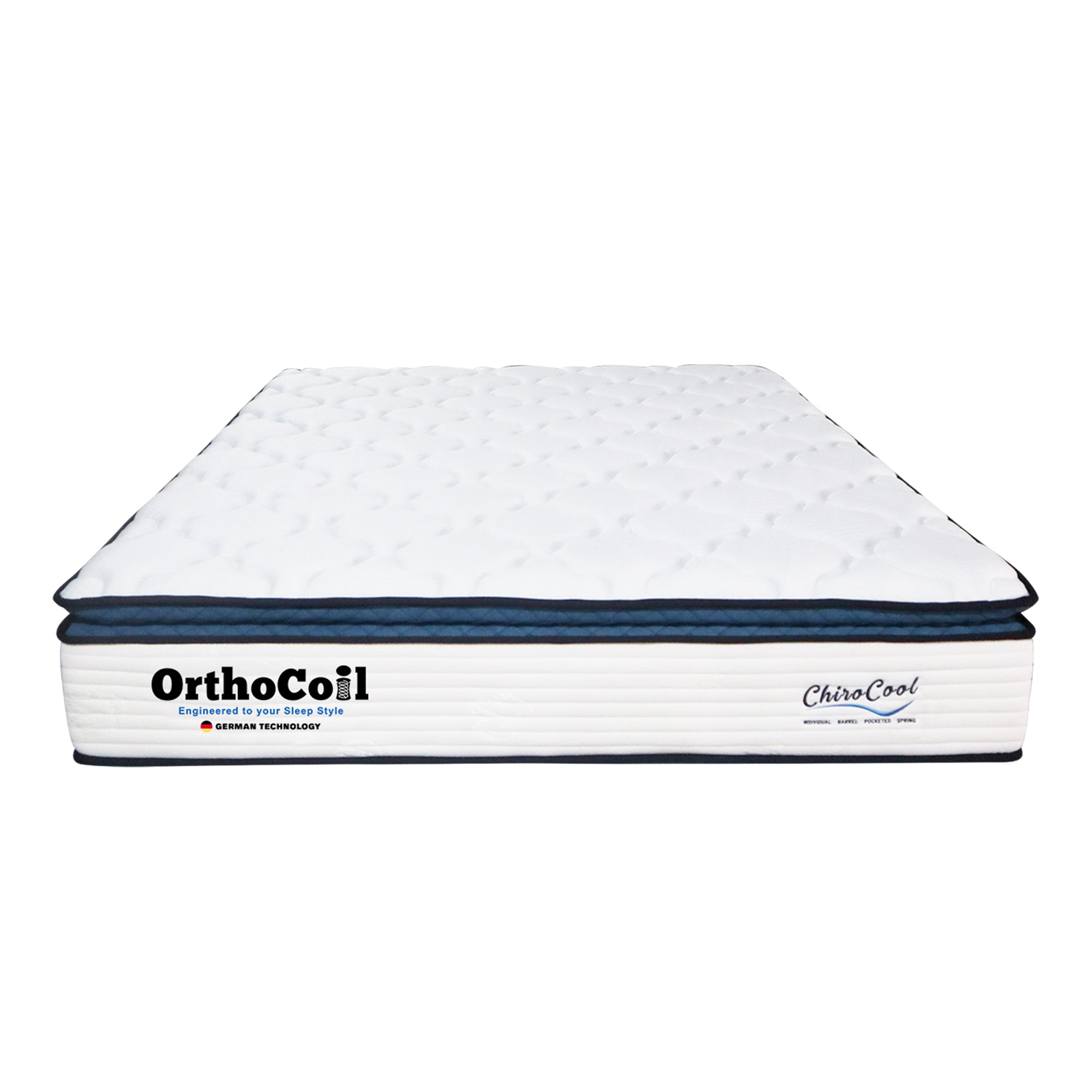 ORTHOCOIL CHIRO COOL 12" 5-Zone Pocketed Spring Mattress - Synthetic Latex and Ice Silk Cooling Fabric