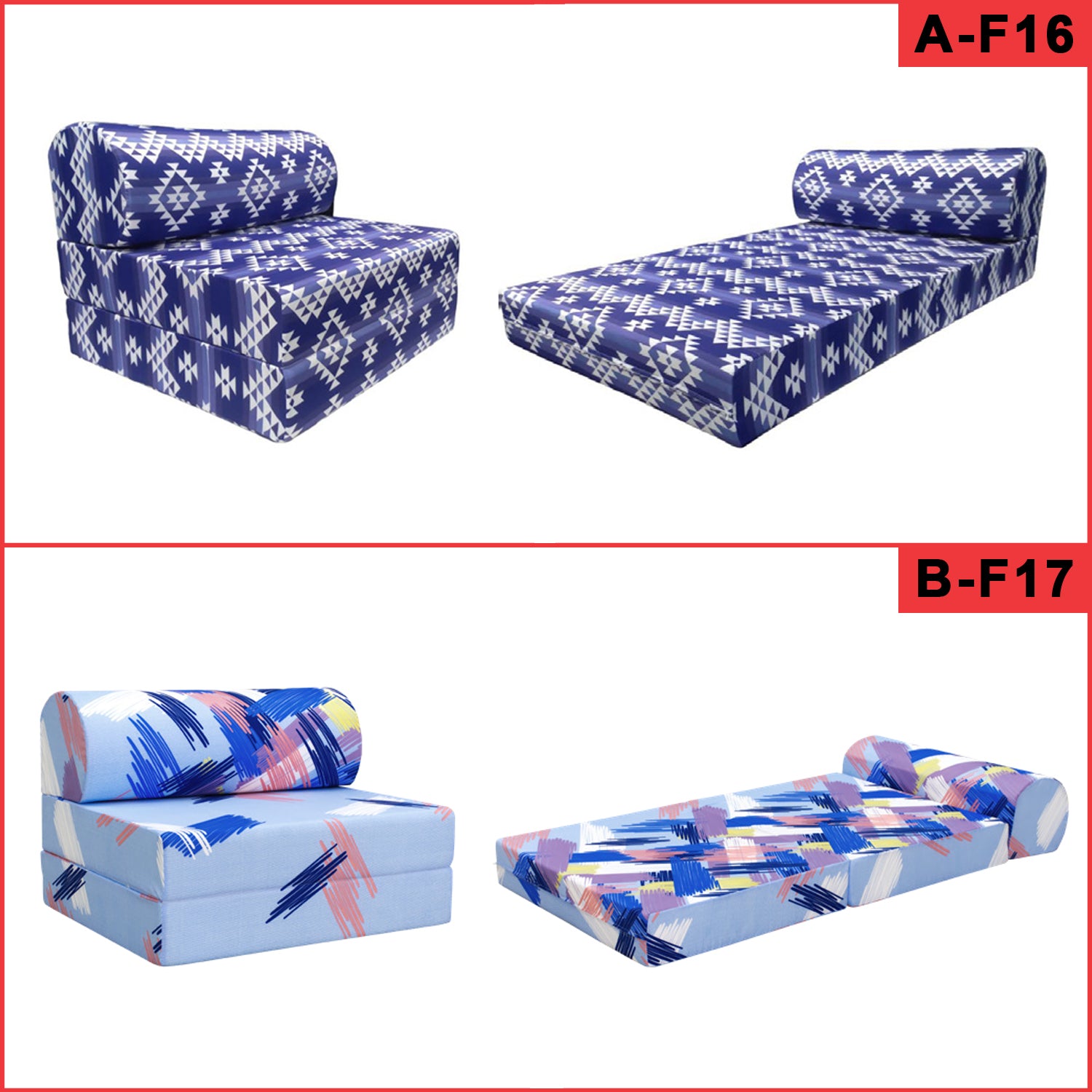 Viro 2 in 1 Convertible Sofa Beds 5 Designs In Single, Super Single, And Queen Size