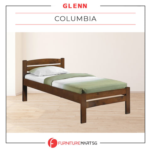 Image of Glenn Single Size Solid Rubberwood Bed Frame Flat Plywood Base w/ Mattress Option