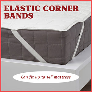 Diomire Mattress Protector Anti Dust-mite Mattress Topper with Elastic Band - All Sizes Available