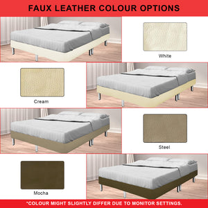 Elise Divan Faux Leather Bed Frame in 12 Colours - All Sizes Available