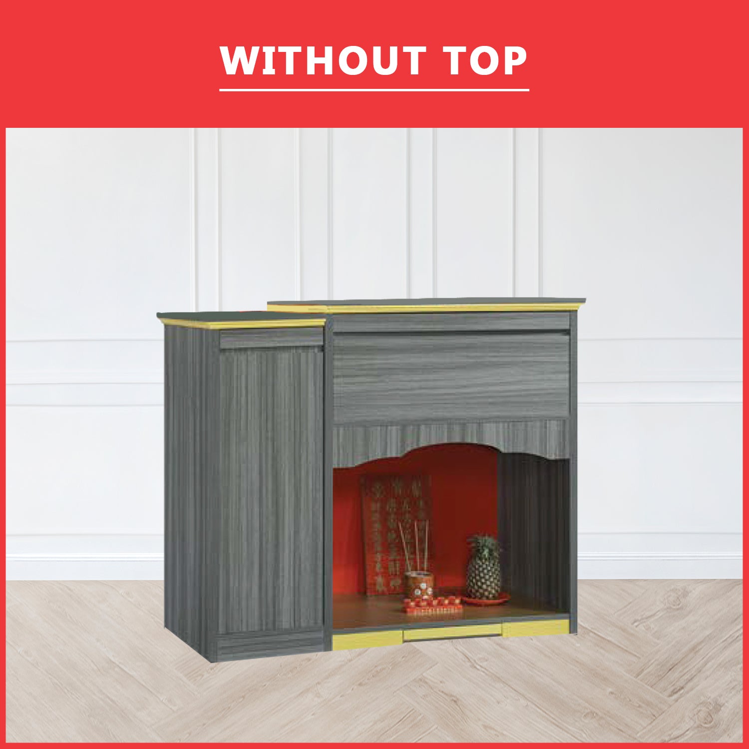 Akira Oriental Altar Table with Top Altar Cabinet Fire Resistant Altar Cabinet