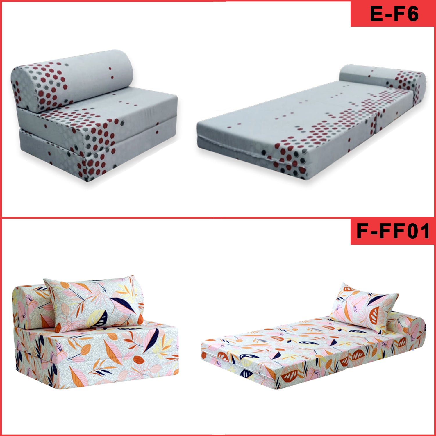 Viro 2 in 1 Convertible Sofa Beds 5 Designs In Single, Super Single, And Queen Size