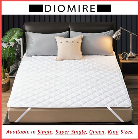 Image of Diomire Mattress Protector Anti Dust-mite Mattress Topper with Elastic Band - All Sizes Available