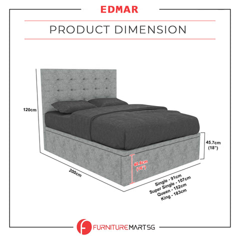 Image of DR CHIRO Edmar 18" SBD Storage Bed Pet Friendly Scratch-proof Fabric - With Mattress Add-On