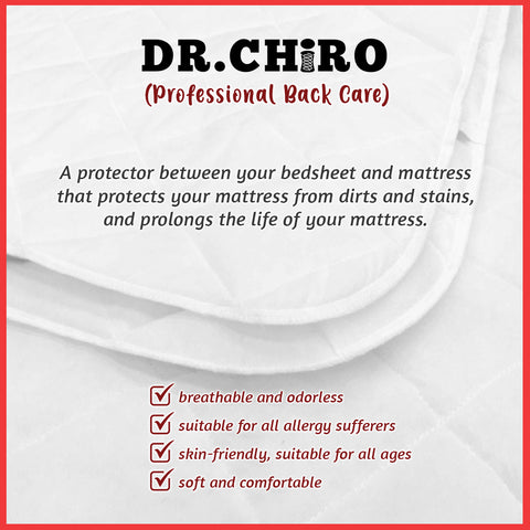 Image of DR CHIRO Mattress Protector Hypoallergenic Mattress Topper with Elastic Band - All Sizes Available