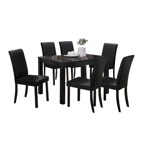 Image of Polly 4/ 6 Seater Rectangular Dining Table and Chair Set In Black