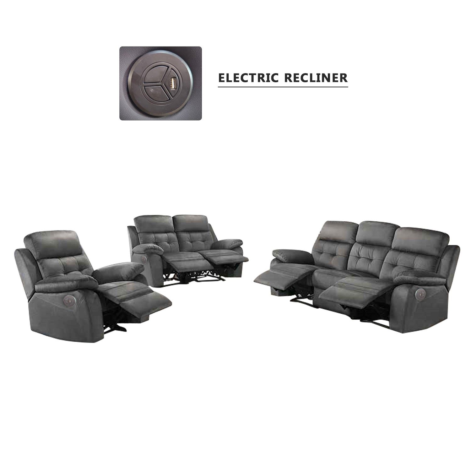 Itzel 1/2/3-Seater PetFriendly Scratch-Resistant Sofa All Seat Manual/Electric Recliner