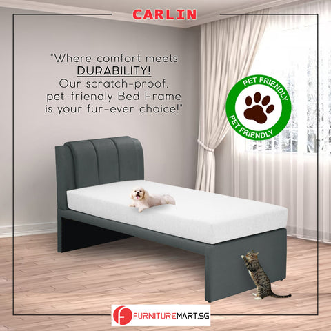 Image of Toronto Bed Frame Pet Friendly Scratch-proof Fabric With Mattress Add-On Options