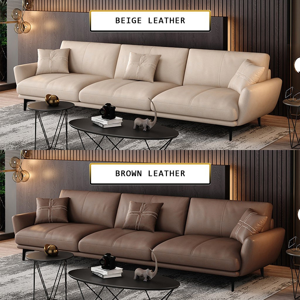 Nordic Inspired Sofa Set In 4 Color Choices Of Premium P.U Leather Upholstery w/ Pet-Friendly Option