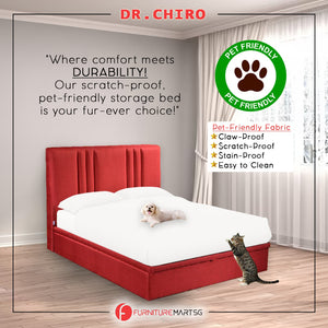 DR CHIRO Strike Storage Bed Pet Friendly Scratch-proof Fabric - With Mattress Add-On