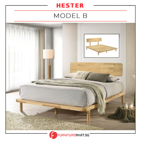 Image of Hester Series Queen/King Wooden Bed Frame Japanese Style Nordic Design in 3 Models