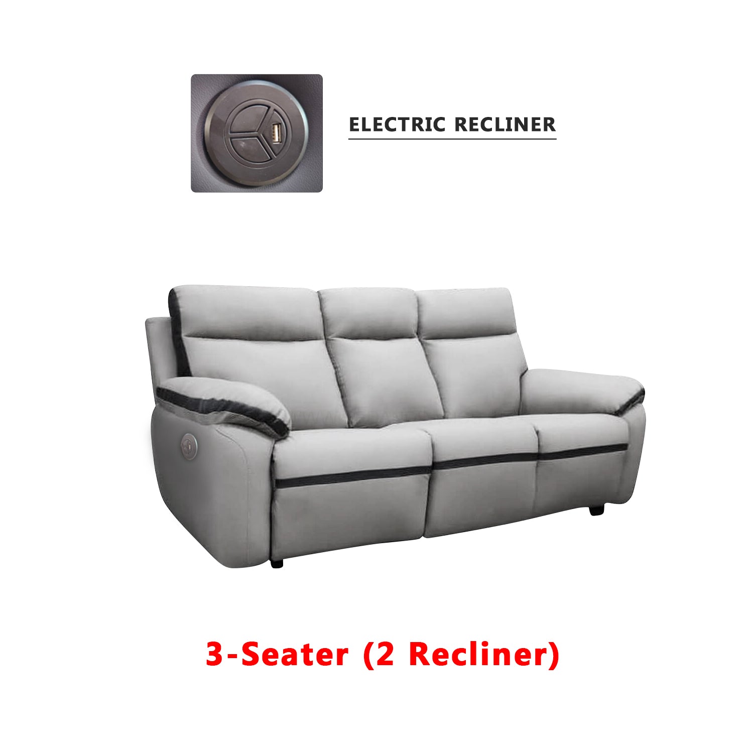 Sally Manual/Electric Recliner 2-Seater/3-Seater Sofa - w/ PetFriendly Fabric/Leather