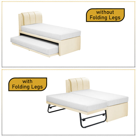 Image of Carlin Single and Super Single Pull Out Bed Frame with Optional Mattress Add On in 5 Colours