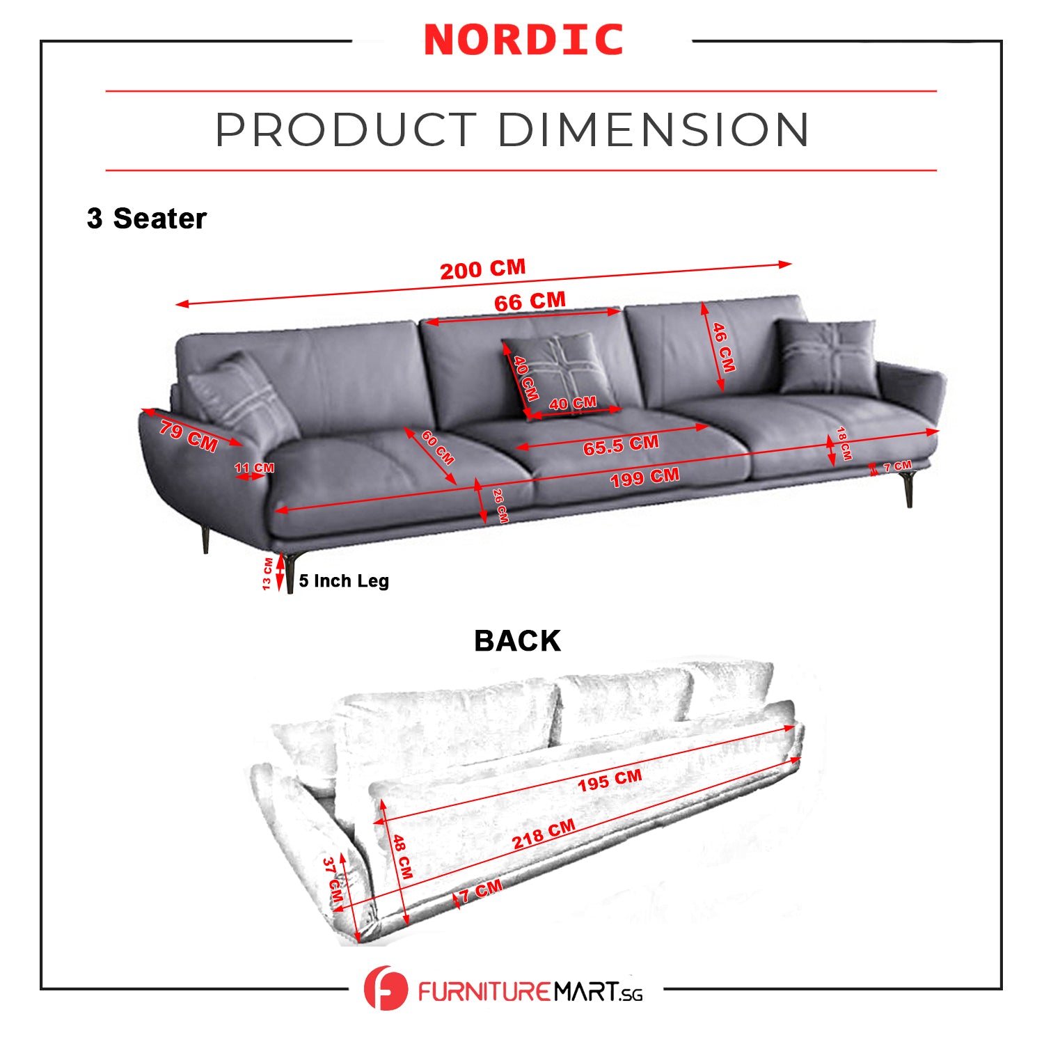 Nordic Inspired Sofa Set In 4 Color Choices Of Premium P.U Leather Upholstery w/ Pet-Friendly Option