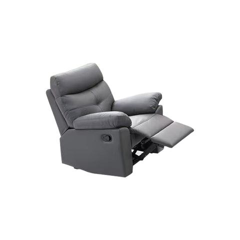 Image of Robert 1-Seater Premium Half Leather Recliner Sofa Set Modern Minimalist in Grey