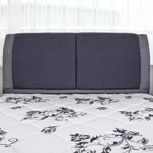 Rinoa Series 1 Woven Fabric Divan Bed Frame in Dark Navy with Grey Colour - All Sizes Available