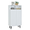 Peony Shoe Cabinet with Shelves + 2 Open Storage In Full White
