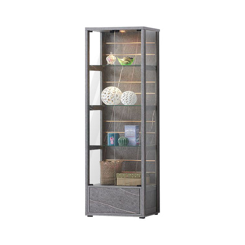 Image of Frieda Series Model A Display Cabinet Marble Design in Marble Grey