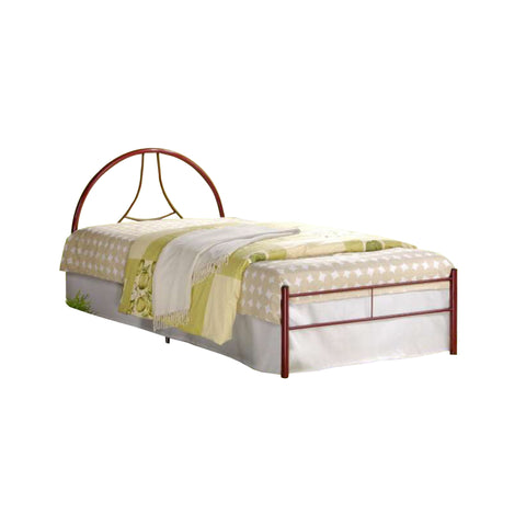 Image of Frana Series 2 Single Metal Bed Frame in Red Colour w/ Optional Mattress Add On
