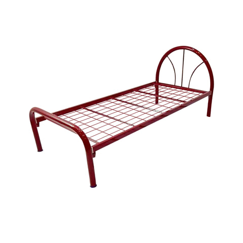 Image of Frana Series 3 Single Metal Bed Frame in Red Colour w/ Optional Mattress Add On