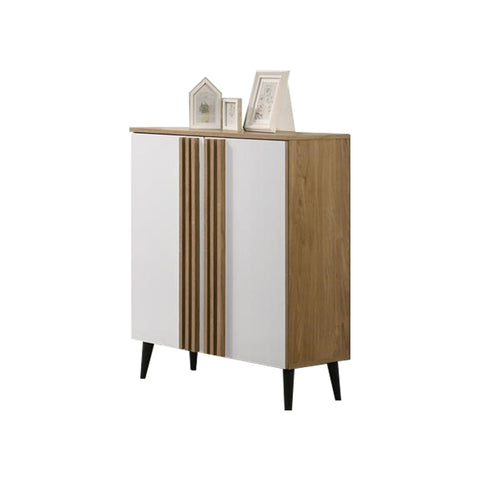Image of Howzer Series 3 Shoe Cabinet Collection in Natural + White Colour