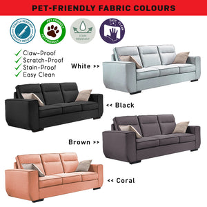 Alyssa Series Fabric 1/2/3/ L-Shape Sofa In 8 Colours
