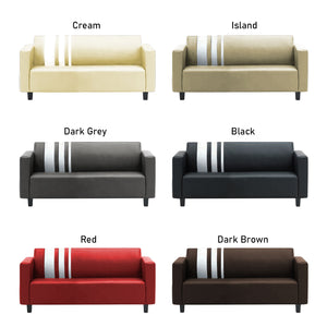 Louis 2/3 Seater Faux Leather Sofa With Ottoman In 6 Colours