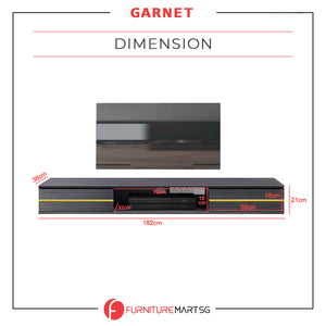 Garnet Series 4 Floating TV Console with Built-in Socket in Dark Grey Colour