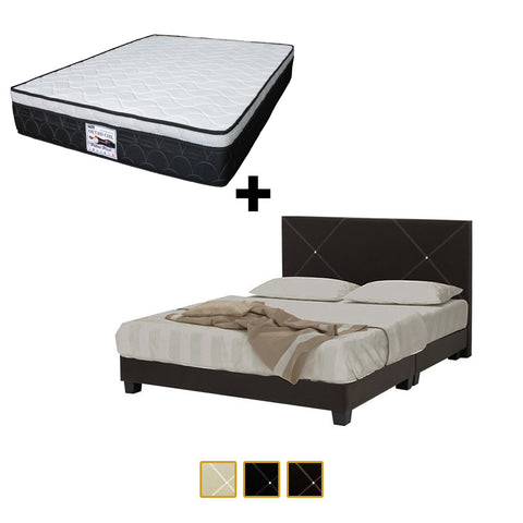 Image of Sabrina Bed Frame + 10 inch Posture Plus Euro Top Mattress In Single, Super Single, Queen, and King Size (Copy)