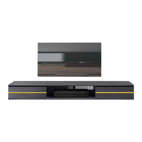 Image of Garnet Series 4 Floating TV Console with Built-in Socket in Dark Grey Colour