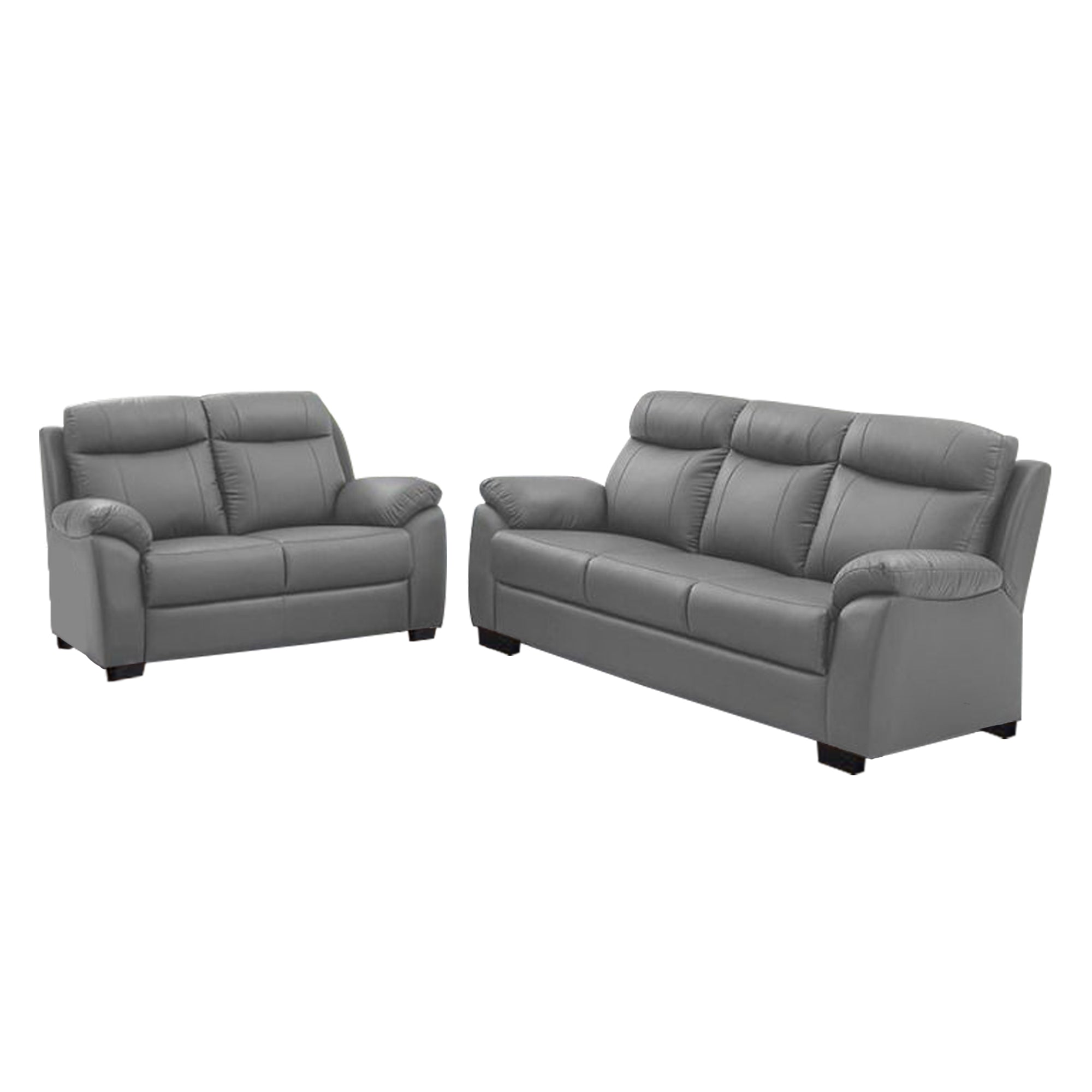 Janie Single Recliner with 2+3-Seater Sofa Set PU Leather in Grey Colour