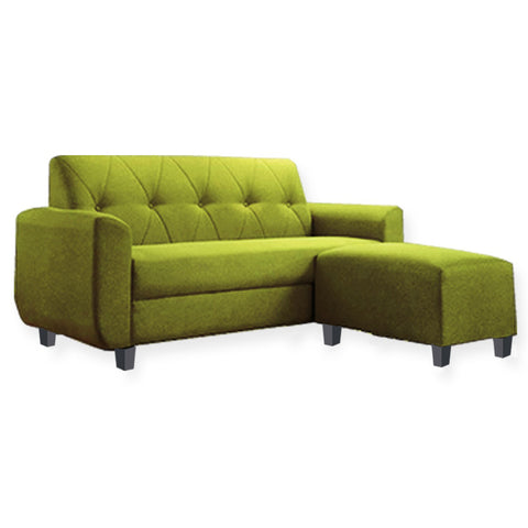 Image of Murray 3 Seater Fabric Sofa with Stool In 7 Colours