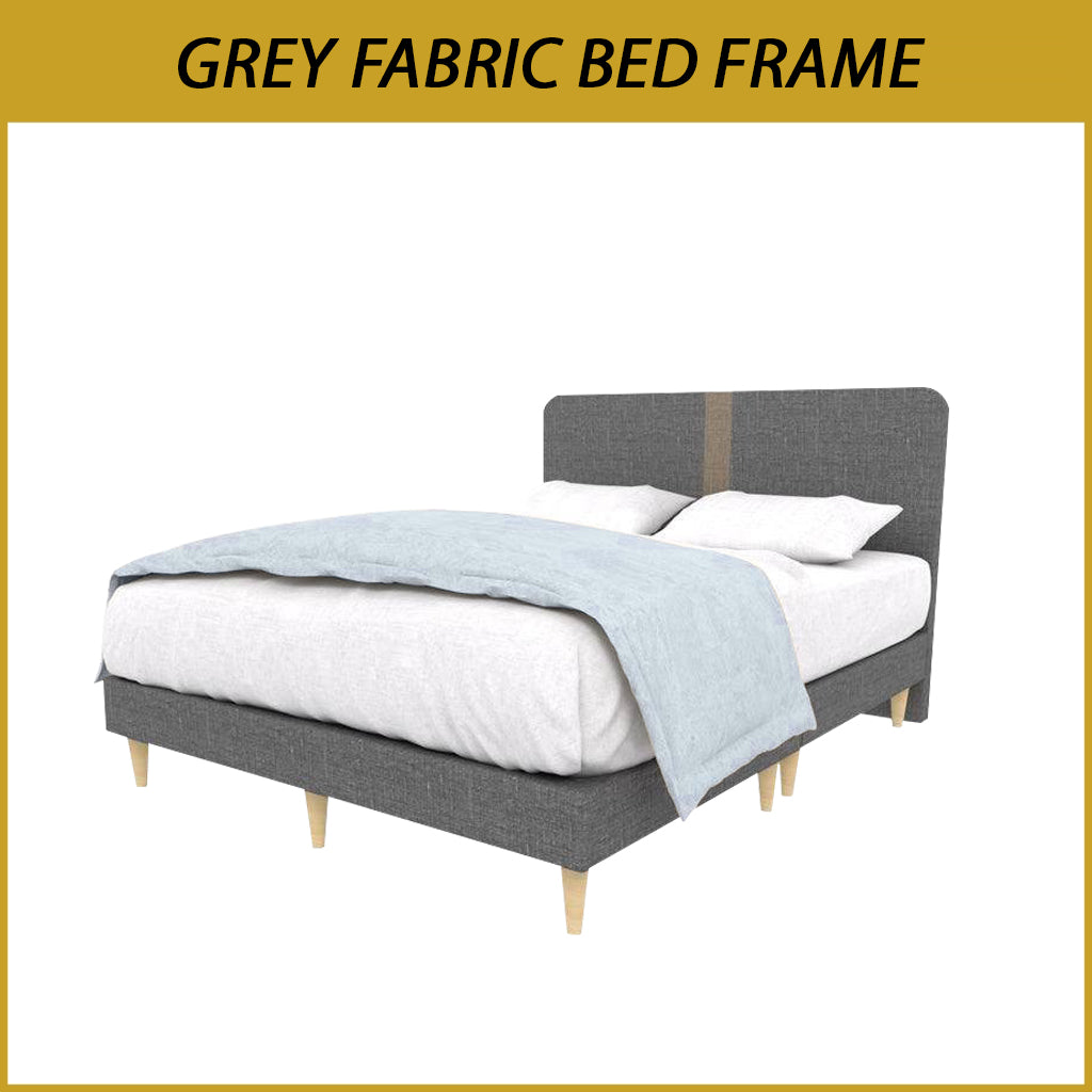 OIGAE Divan Bed Frame Fabric/Faux Leather in Grey Colours - All Sizes Available