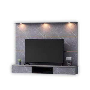 Bertha Floating TV Console with light and Socket in 2 Marble Colour
