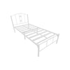 Frana Series 8 Single Metal Bed Frame in White Colour w/ Optional Mattress Add On