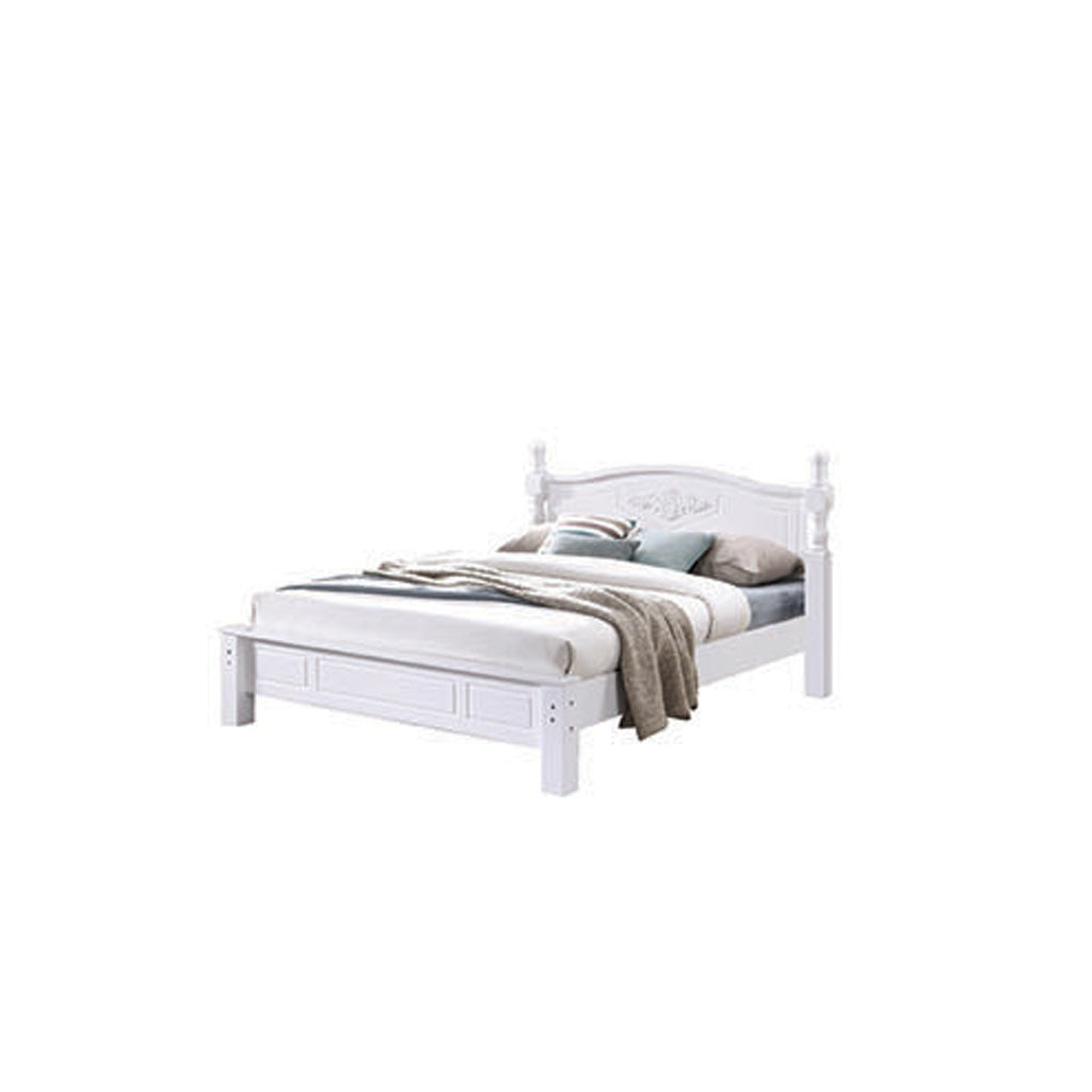 Premium Carlie Series 8 Queen Wooden Bedframe Solid Wood With Plywood Base - w/ Mattress Option