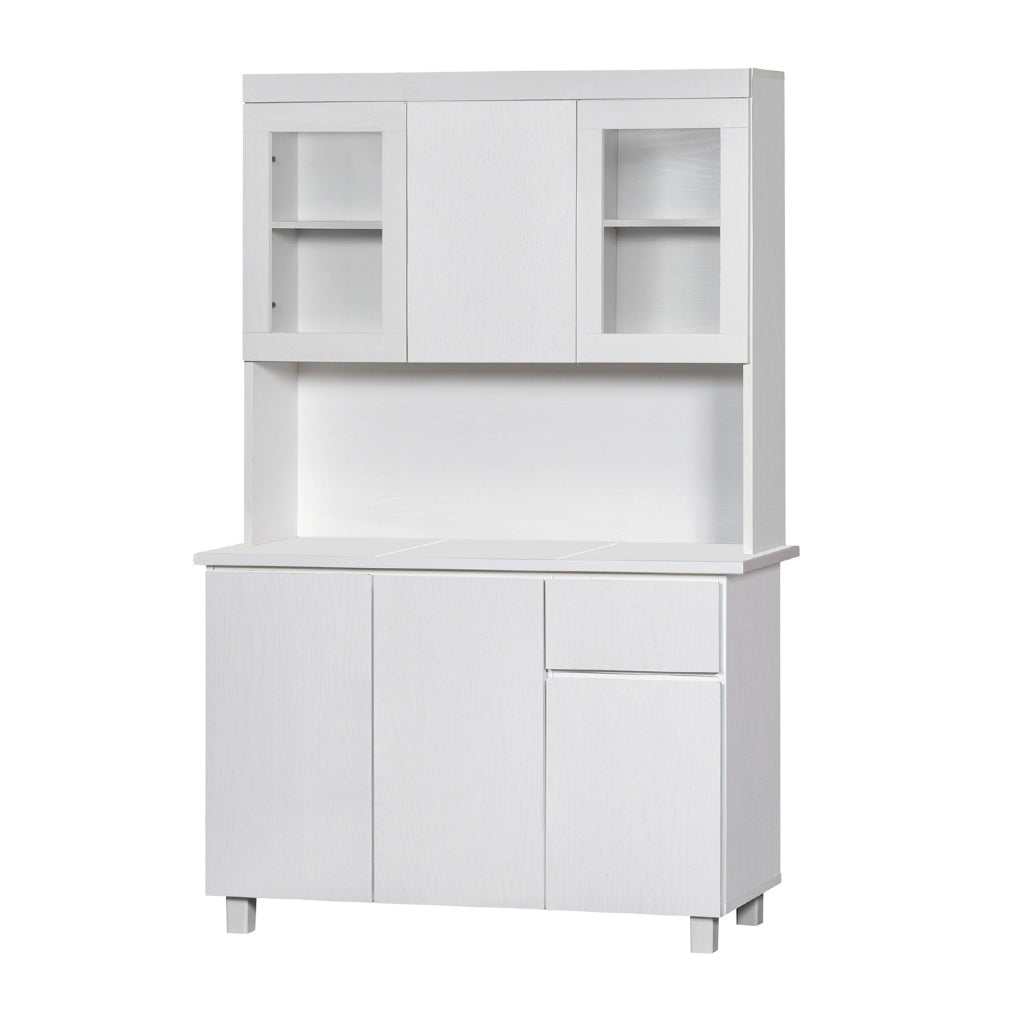 Deena Series 8/3-Door Kitchen Cabinet with Drawers w/ 3-Door Top Cabinet in White Colour