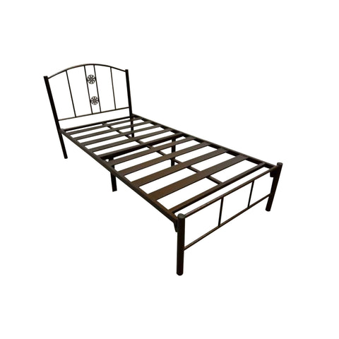 Image of Frana Series 9 Single Metal Bed Frame in Hammertone Colour w/ Optional Mattress Add On