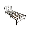 Frana Series 9 Single Metal Bed Frame in Hammertone Colour w/ Optional Mattress Add On