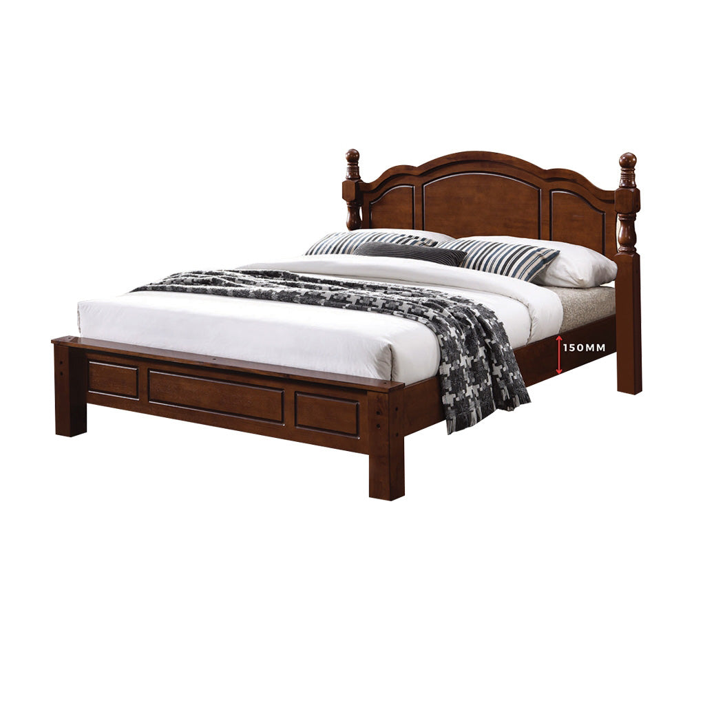 Premium Carlie Series 12 Queen Wooden Bedframe Solid Wood With Plywood Base - w/ Mattress Option