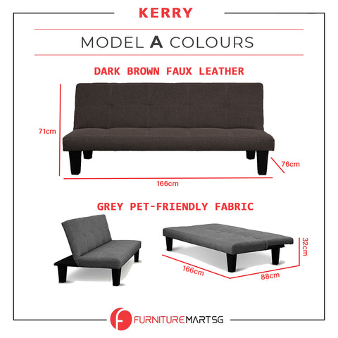 Image of Kerry Fabric and Faux Leather Sofa Bed 3 Models Available