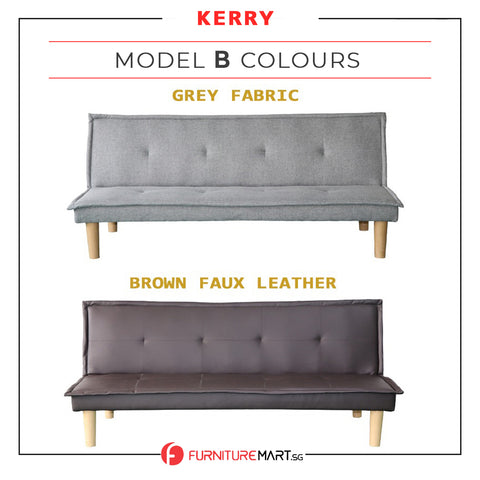 Image of Kerry Fabric and Faux Leather Sofa Bed 3 Models Available