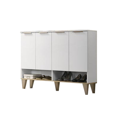 Image of Peony Shoe Cabinet in 4-Door 4 Layers Shelves in White Colour