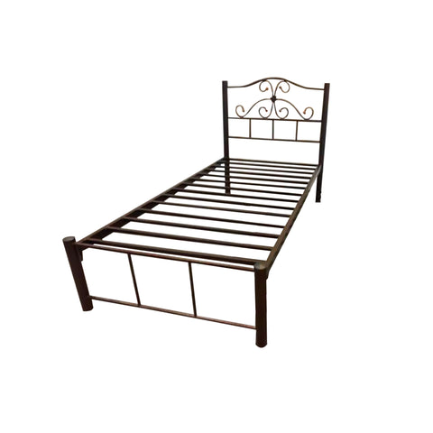Image of Frana Series 15 Single Metal Bed Frame in Hammertone Colour w/ Optional Mattress Add On