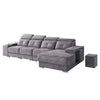 Hedwig L-Shaped Sofa Water Resistant Fabric in Grey Colour